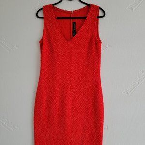 St. John Textured Knit V-neck Dress